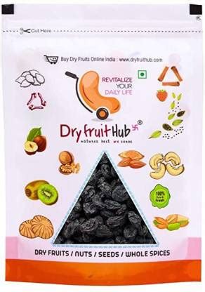 Dry Fruit Hub Black Raisins With Seed 500gm Kali Kismis With Seeds ...