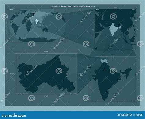 Jammu and Kashmir, India. Described Location Diagram Stock Illustration - Illustration of ...