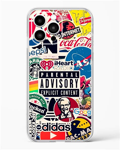 Mixed Brand Stickers Clear Silicone Case – MW Stuffs
