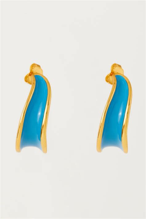 Voyce Jewellery - Kandy Hoops Aqua Earrings - Elahe
