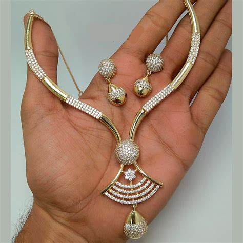 Lalita Creation Gold Plated AD Stone Necklace Set – JewelEMarket