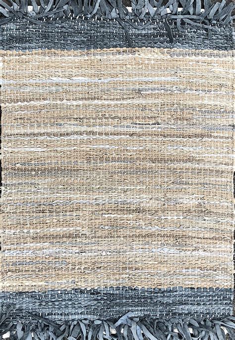 Buy ROYAL RUG GALLERY Jute Leather Rug (Multicolour_1Pc_2x3 FT) Online ...