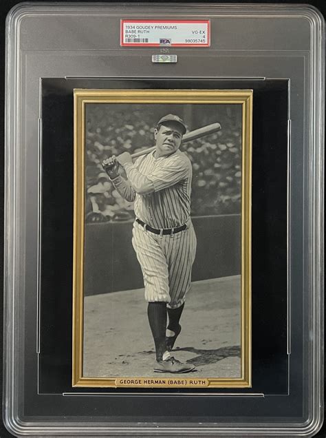 Lot Detail - 1934 Goudey Premiums R309-1 Babe Ruth PSA 4 VG-EX MBA ...