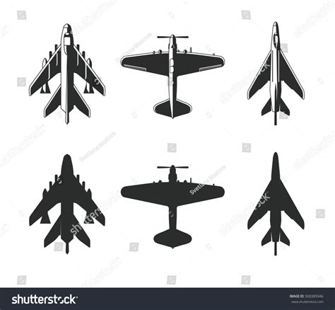 Military Airplane Silhouette Vector Military Aircraft: เวกเตอร์สต็อก (ปลอดค่าลิขสิทธิ์ ...