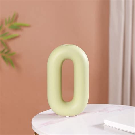 Donut Oval Vase Light Green Online - Premium Vase | Nestasia