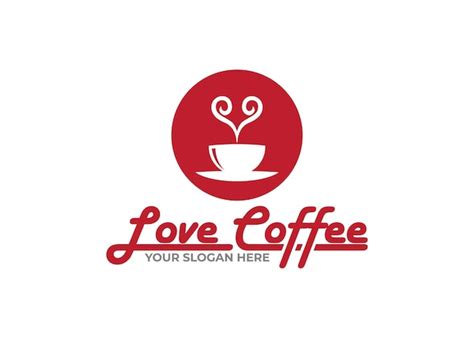 Liebe Kaffee-Logo-Vorlage, Herz-Kaffee-Logo | Premium Vektor