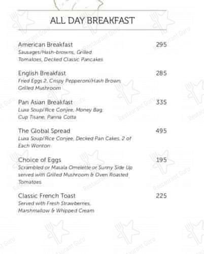 Menu at The Mayflower, Chennai, 17