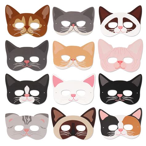Buy Cat Masks Kitten Masks Halloween Masks for Cat Party Kitty Party ...