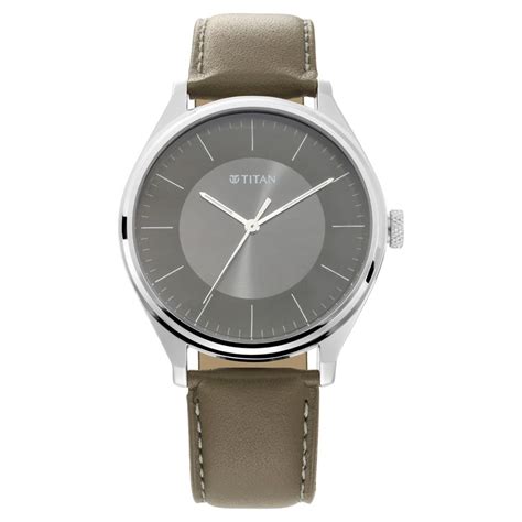 Buy Online Titan Men's Urban Edge Lustrous Olive Dial Leather Watch ...