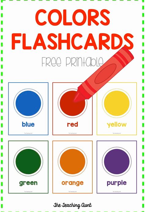 Colors Flashcards Free Printable - The Teaching Aunt