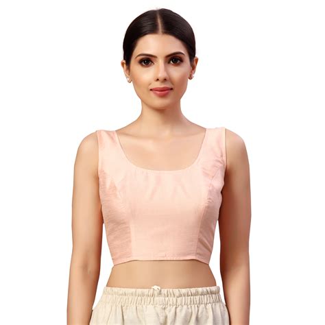 Women's Peach Polyester Blouse (Design 2545) – Studio Shringaar