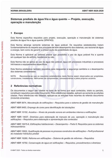 NBR 5626 - 2020 - | PDF