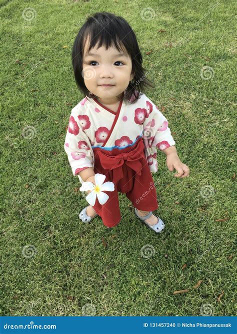Baby Girl in Japanese Dress Stock Photo - Image of asian, girl: 131457240