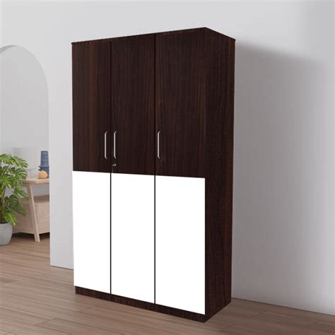 Engineering Wood 3 Door Wardrobe in Dark Maple - BuildHUB