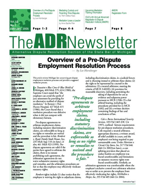 Fillable Online Overview of a Pre-Dispute Employment Resolution Process ...