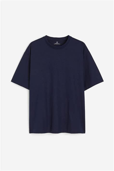 Men’s Navy blue Relaxed Fit T-shirt | H&M IN