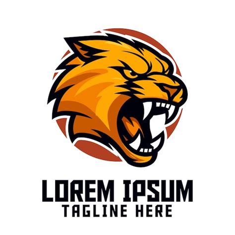Säbelzahn-Maskottchen-Kopf-Logo für Tiger Sport und Esport Smilodon ...