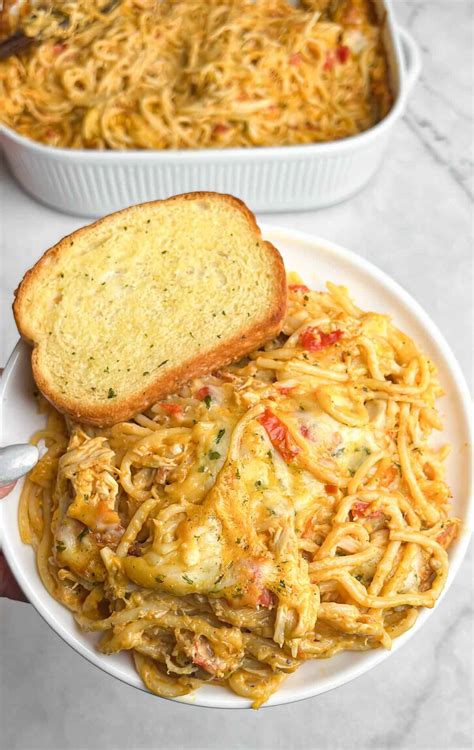 Chicken Spaghetti with Rotel - Bad Batch Baking