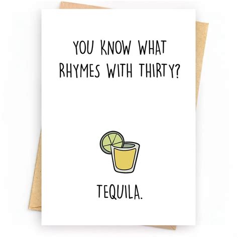 Funny Birthday Card for 30th – "You Know What Rhymes with Thirty ...