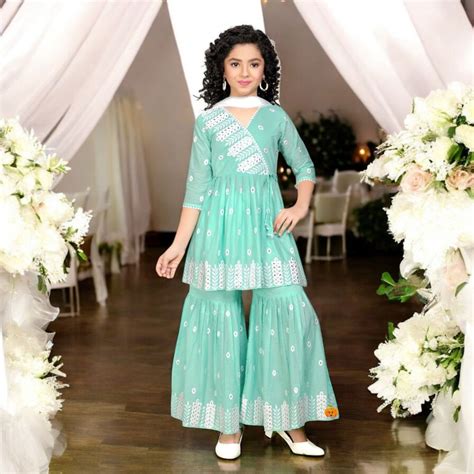 Buy Sea Green Girls Palazzo Suit – Mumkins