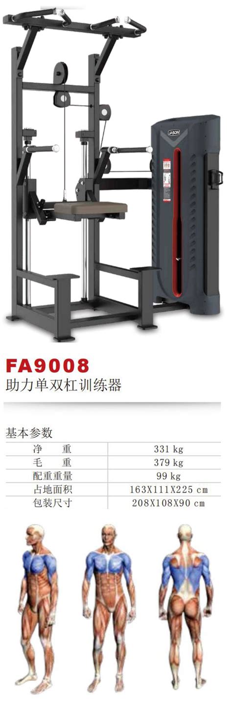 湘西杰森助力单双杆训练器FA9008-广州市杰森健身器材有限公司