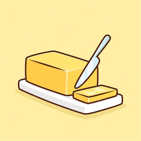 Premium Vector | Cute simple butter vector illustration