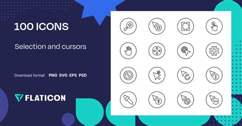 Pacote de ícones Selection and cursors | Black outline | 100 ícones .SVG