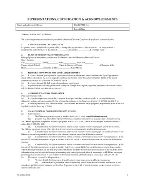 Fillable Online Representations and Certifications (Short Form) Fax ...