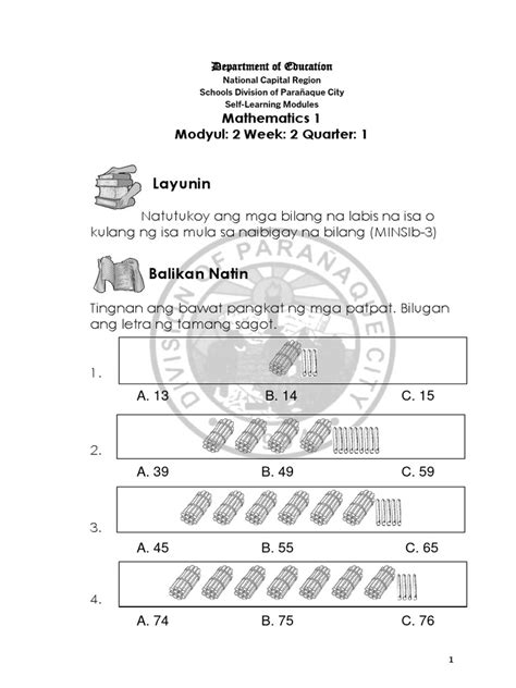 Image result for Answer Key Math Q2 Module 1 7