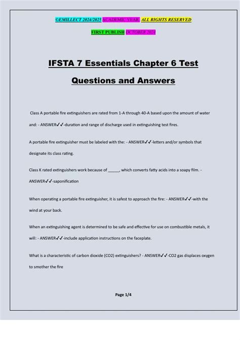 IFSTA 7 Essentials Chapter 6 Test Questions and Answers - IFSTA 7 ...