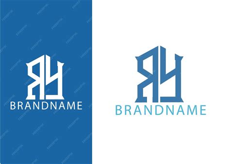 Premium Vector | Modern monogram initial letter ry logo design template