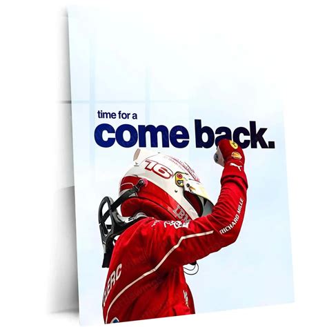 Quote Metal Poster | Charles Leclerc – Time for a Comeback Metal Frame ...