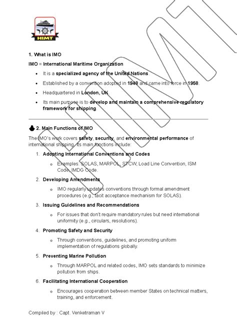 IMO Regulations: SOLAS, STCW, and ISPS Overview - Studocu