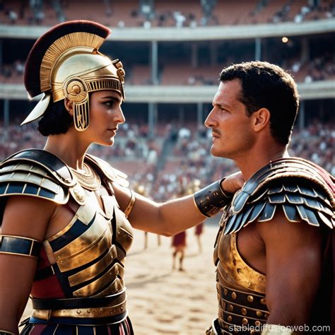 cleopatra y julio cesar en roma en el coliseo mientras hay una batalla ...