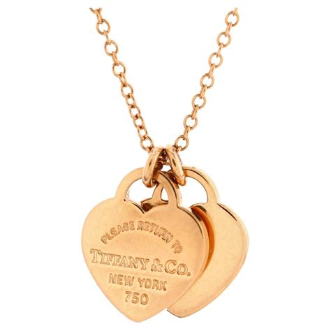 Tiffany and Co. 18 Karat Yellow Gold Heart Tag Necklace at 1stDibs ...