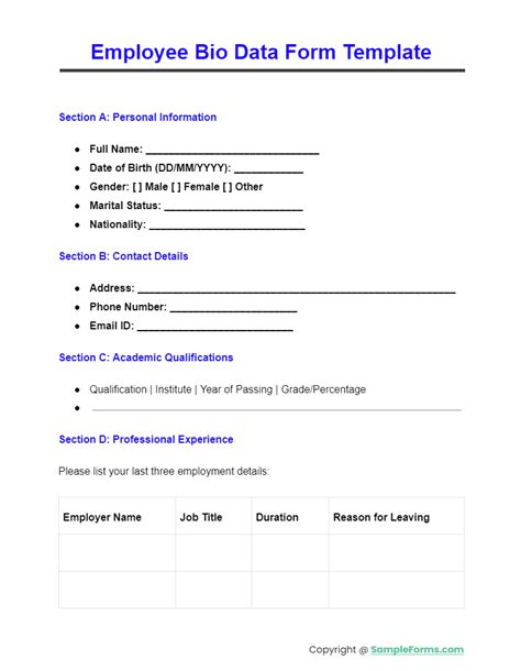 Image result for Bio Data Normal Form