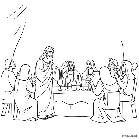 Jesus First Miracle Coloring Page