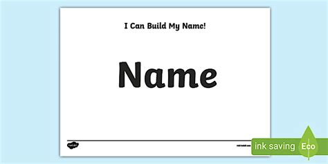 I Can Build My Name Worksheet