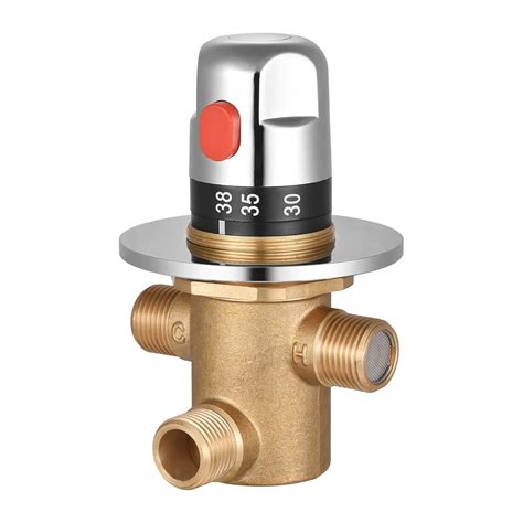 Thermostatic Temperature Control Valve Hot Cold Water Shower Mixer G1/2 ...