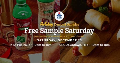 Free Sample Saturday at KTA Puainako, KTA Super Stores (Puainako, Hilo ...