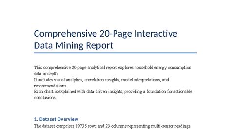 Comprehensive Data Mining Report on Household Energy Consumption - Studocu