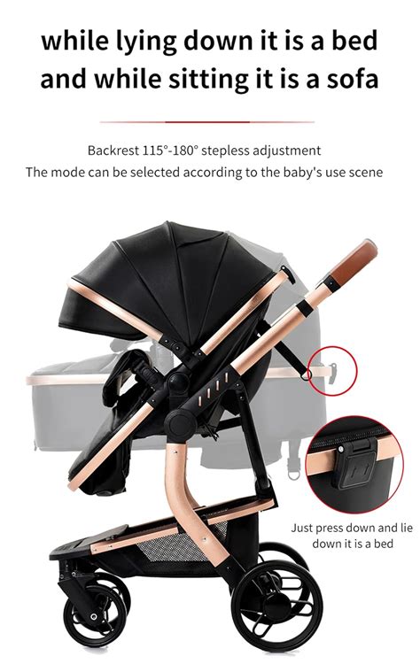 Reenborn PU Leather Pushchair 3-in-1 Buggy with One-Click India | Ubuy