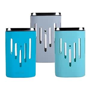 Buy GLASAFE Store 'O' Grip Borosilicate Glass Container,Blue|Green|Grey ...