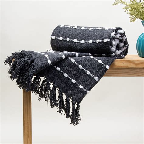Latest Soft Black Cotton Woven Blanket Throw @Upto 50% OFF DMAASA.in ...