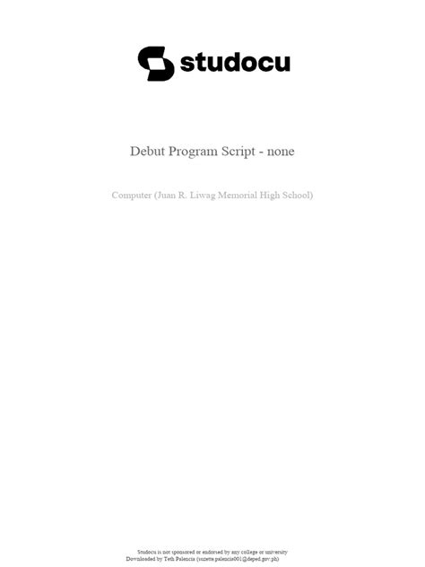 Image result for Debut Program Example
