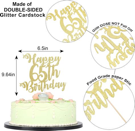 WAWUO Happy 65th birthday cake topper - 65th birthday India | Ubuy