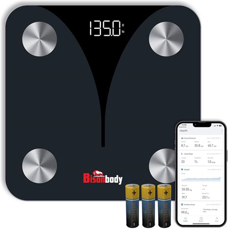 Amazon.com: Bisonbody Smart Digital Body Scale – Detects 20 Body Composition Metrics Including ...