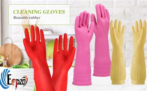 Eopzo Rubber | Reusable | Heavy Duty | Hand Gloves For Dishwashing ...