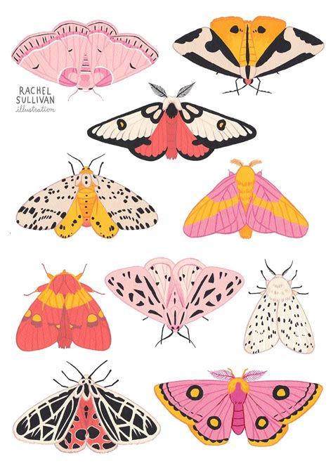 Moth Party Colorful Gouache Giclee Art Print Room Decor - Etsy | Giclee ...