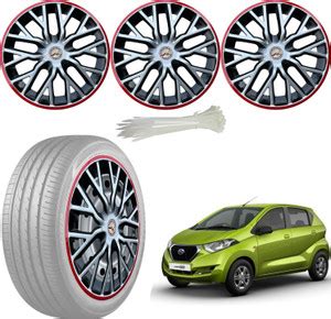 WolkomHome Wheel cap, Hub Cap Silver Black Red Ring Car Accessories 13 ...